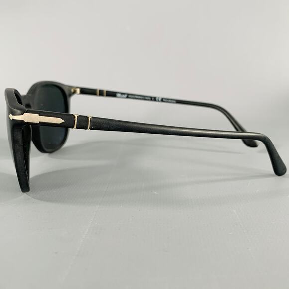 PERSOL Black Silver Acetate Sunglasses - Picture 4 of 8